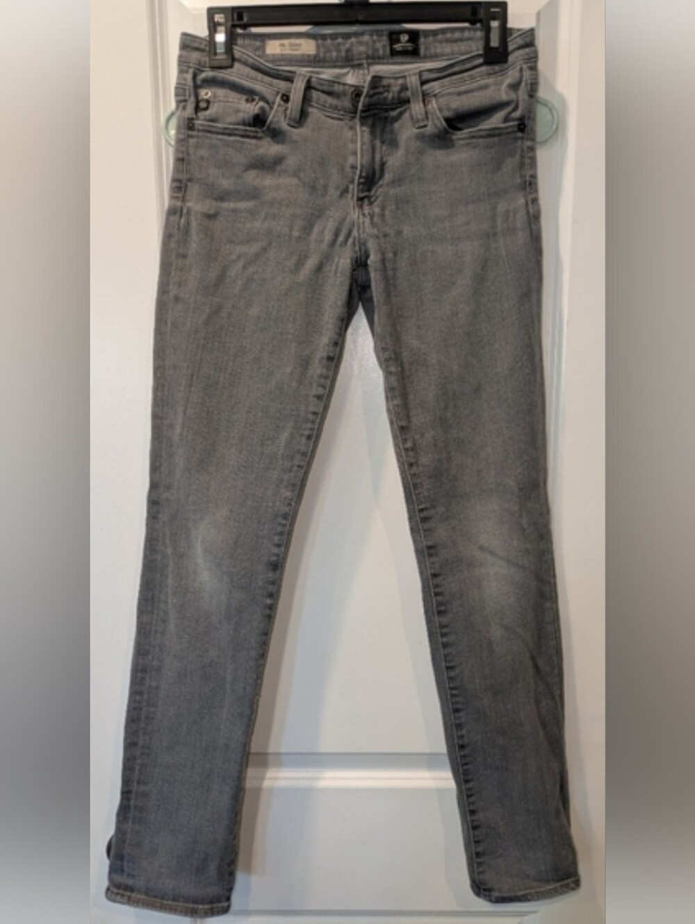 AG Adriano Goldschmied The Stevie Slim Straight Gray Jeans Size 27 Made in USA